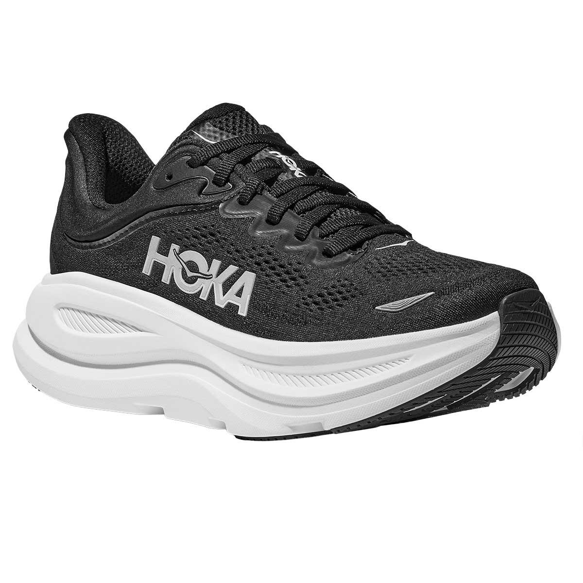 Hoka Bondi 9 Shoe Men's in Black and White